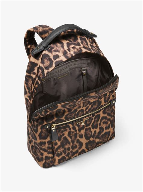 michael kors nylon leopard backpack|Michael Kors large backpack women.